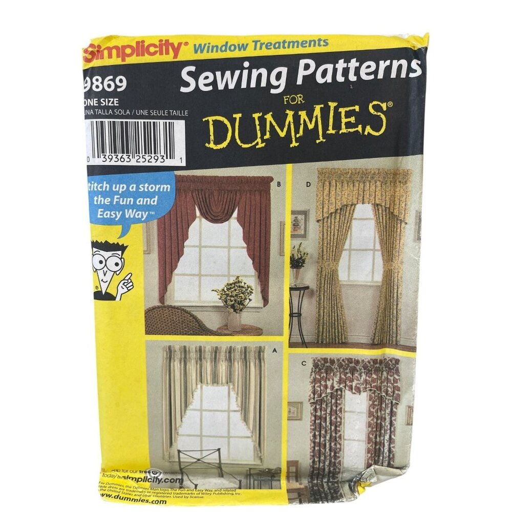 Simplicity 9869 Window Treatments Sewing Pattern One Size